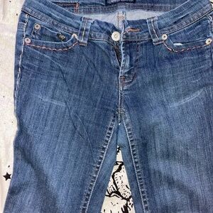 Lash Women's Denim Straight Leg Jeans with Orange Stitching